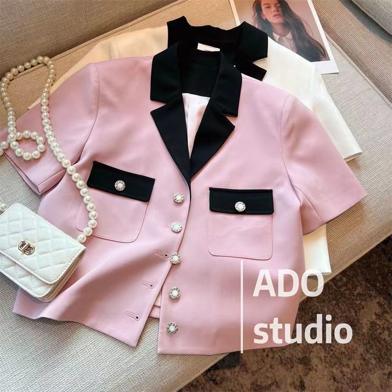Xiaoxiang Áo Khoác Vest Tay Ngắn Cao Cấp Phong Cách Niche Thời Trang Mùa Hè 2022 Mới Cho Nữ