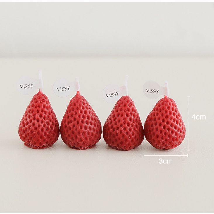 Nến Thơm Thư Giãn Không Khói Hình Dâu Tây Trang Trí Phòng Cưới, Lễ Cưới, Sinh Nhật MARRYSTORE