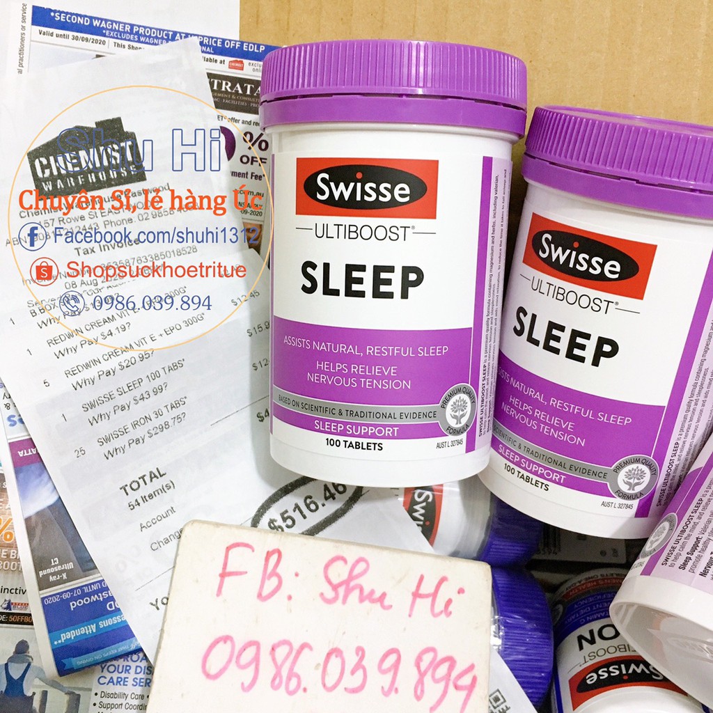Swisse Ultiboost Sleep hỗ trợ ngủ ngon, 60 viên - 100 viên Úc | BigBuy360 - bigbuy360.vn