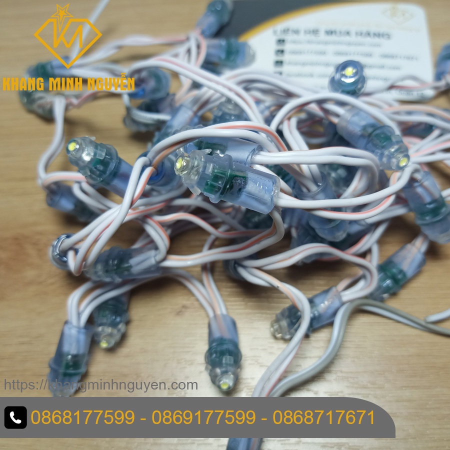 [Có sẵn] Giá 1 bó 50 bóng led đúc F5, đế 9mm - Để trong và để đục, chống nước, ánh sáng trắng 6000K chuyên làm bảng hiệu