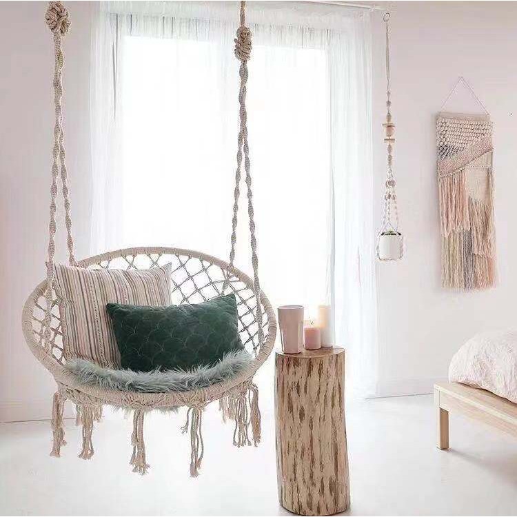 Võng Tròn Đan Dây Ấm Gift &amp; Decor Chắc Chắn Có Kèm Khung, Decor Trang Trí Phòng Xinh Phù Hợp Cho Mọi Lứa Tuổi