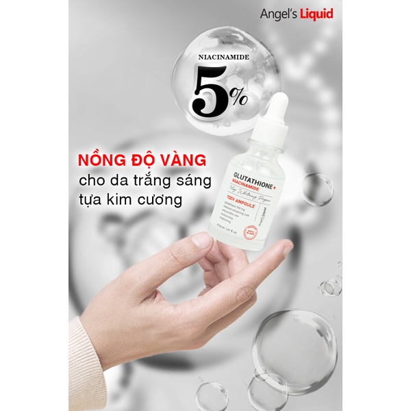 Huyết Thanh Serum Truyền Trắng Mờ Nám Angel's Liquid 5% Niacinamide 30ml Dưỡng Trắng Mờ Thâm Se Lỗ Chân Lông 28 Ngày