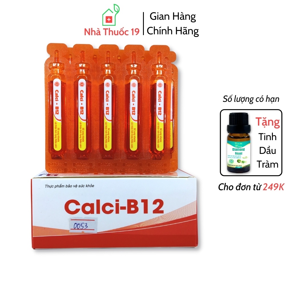 Calci B12 Hộp 20 Ống 10ml Bổ Sung Vitamin Cải Thiện Tình Trạng Thiếu Calci Bồi Bổ Cơ Thể