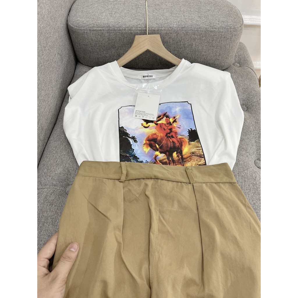 Set đồ nữ cá tính, set quần lửng áo thun đi chơi sang chảnh mùa hè đẹp 8A00205 | BigBuy360 - bigbuy360.vn