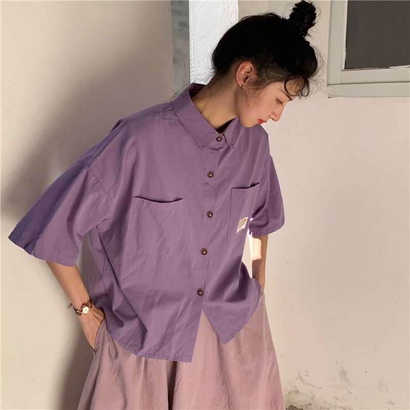 [SẴN] Áo sơ mi nữ tay lỡ Ulzzang Quảng Châu ASM83