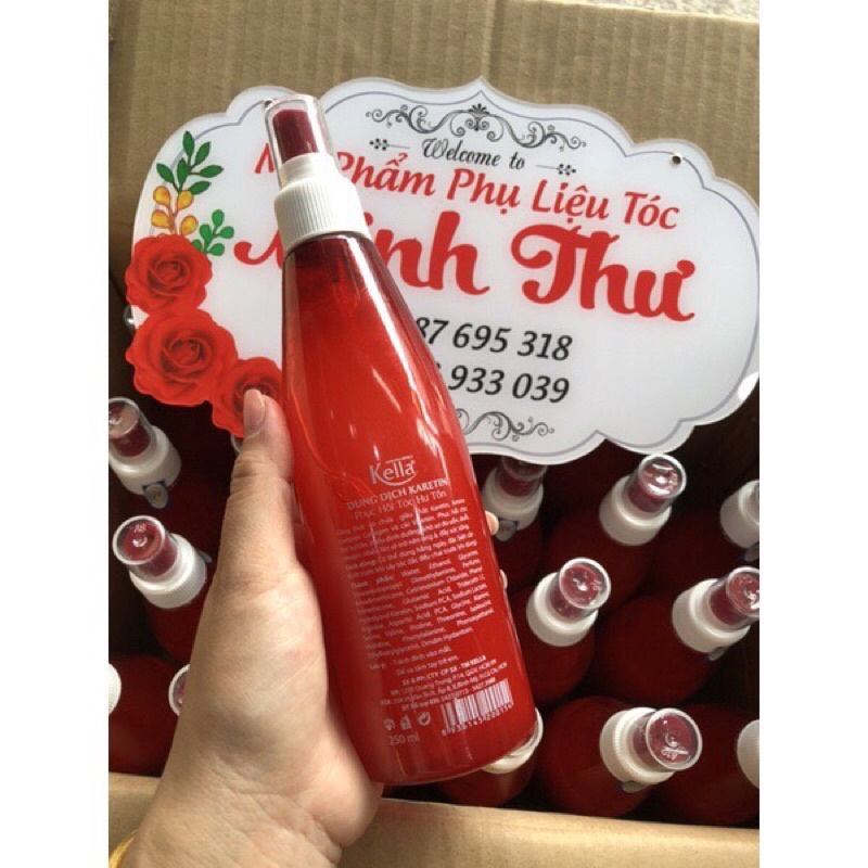 Xịt dưỡng tóc Kella Keratin phục hồi tóc hư tổn