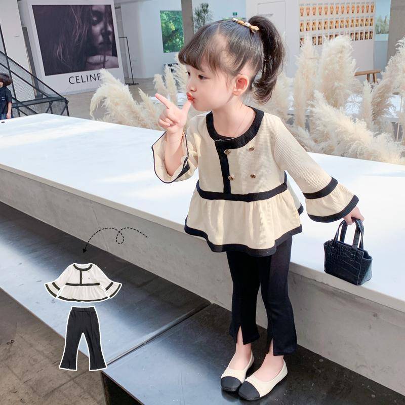 Set Đồ 5 Món Chất Cotton Dáng Rộng Phong Cách Hàn Quốc Thời Trang Xuân Thu Xinh Xắn Cho Bé Gái