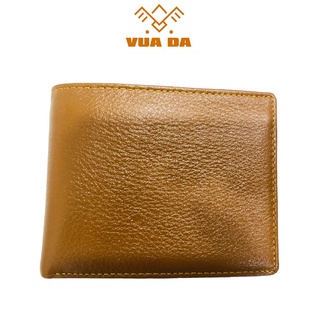 Ví nam da bò Nappa cao cấp, Bóp nam thời trang da bò thật 100% dáng ngang màu nâu nhạt