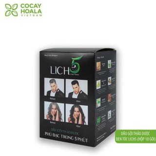 Dầu gội nhuộm tóc thảo dược lich5 hộp 10 gói