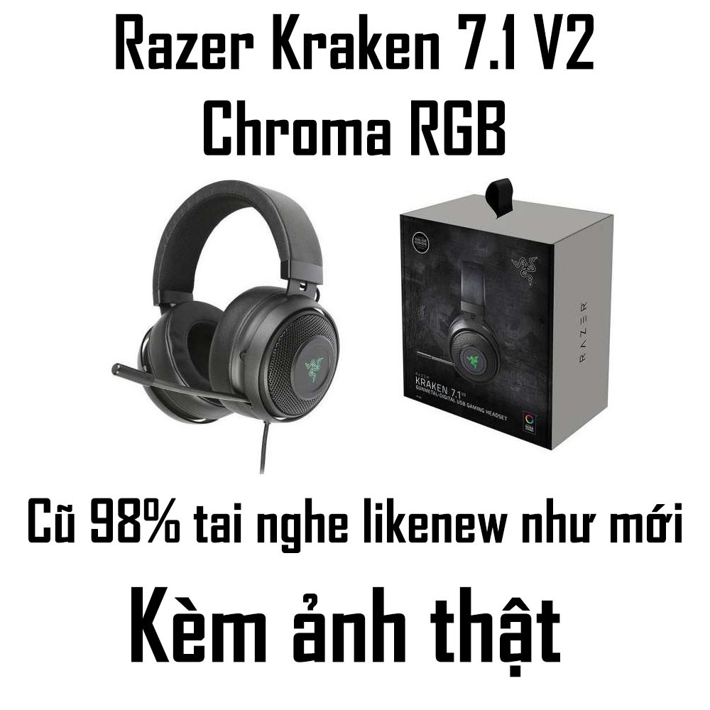 [Mã ELMSBC giảm 8% đơn 300K] CHÍNH HÃNG RAZER - Tai nghe Razer Kraken 7.1 V2 Chroma