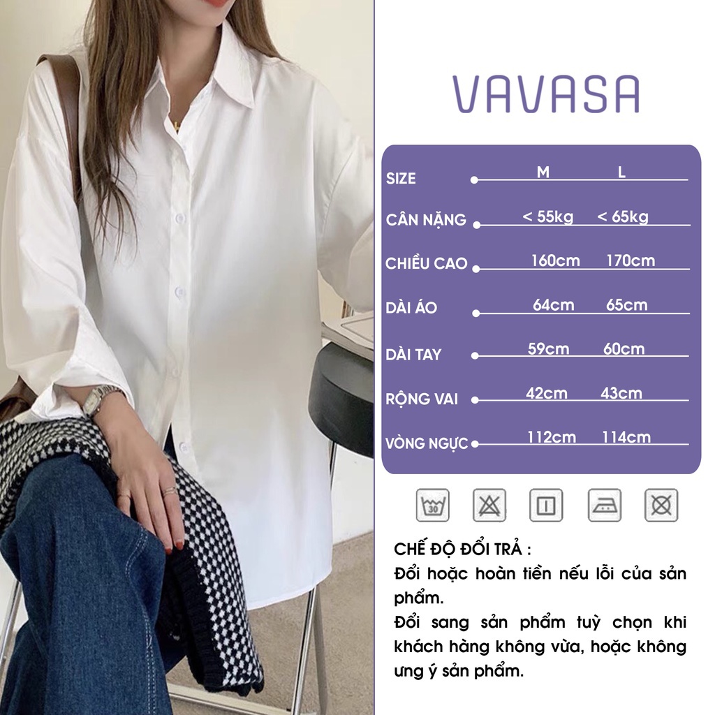 Áo sơ mi nữ dài tay form rộng công sở nhiều màu mẫu mới trendy siêu hot 2022 VAVASA SM19