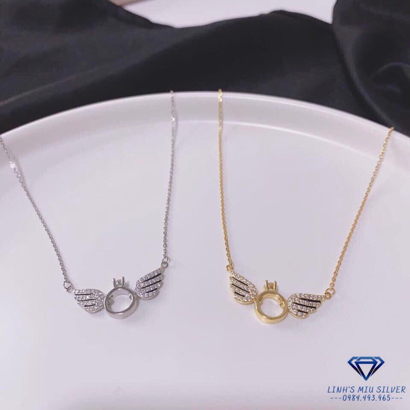 Dây chuyền nữ bạc thật mặt cánh thiên thần xinh xắn LINH MIU SILVER