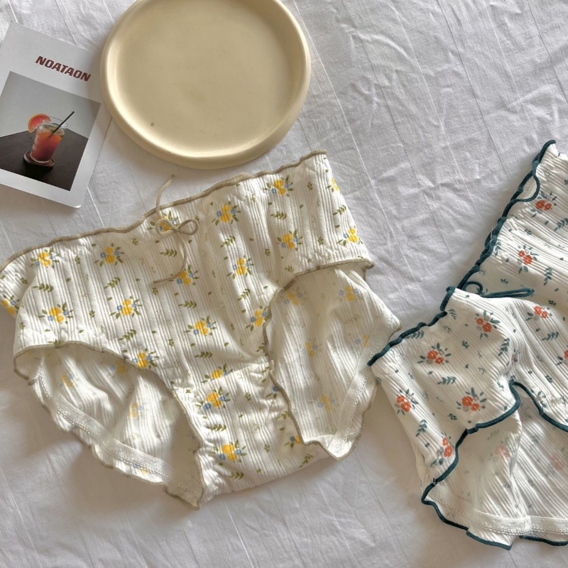 Bộ 4 Quần Lót Kháng Khuẩn In Họa Tiết Hoa Cho Nữ