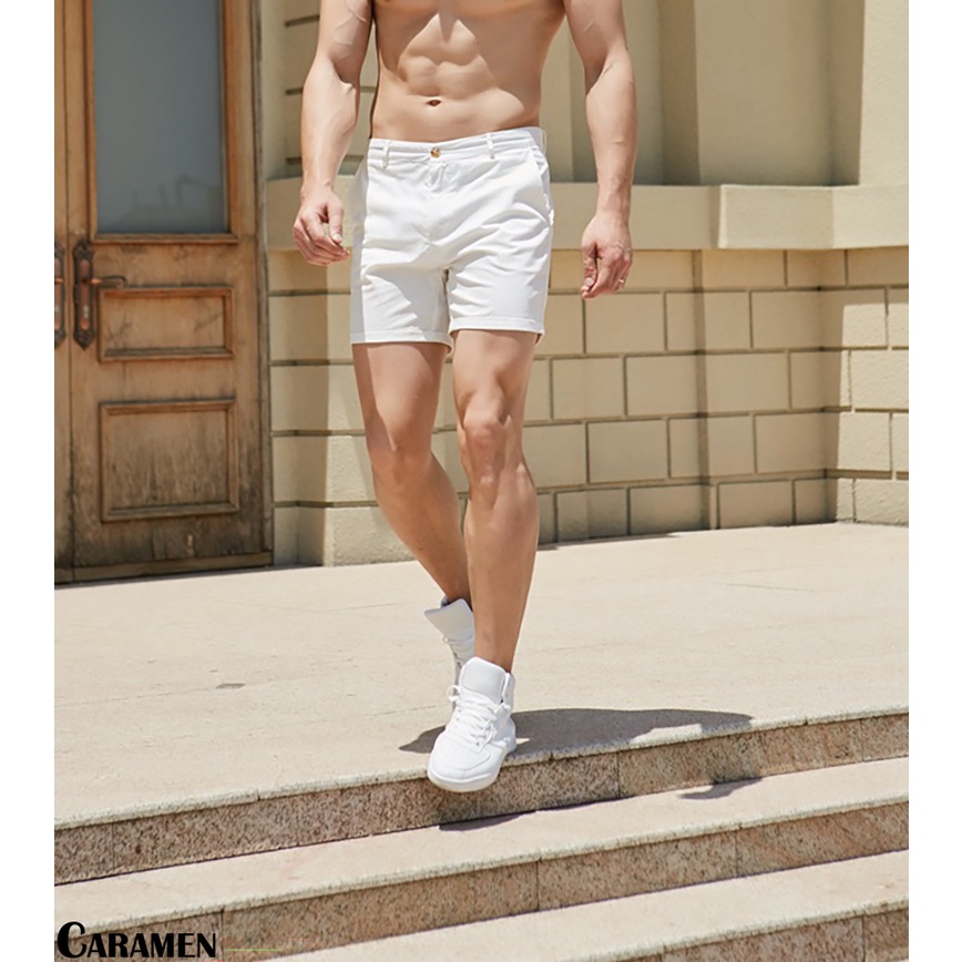 Quần Short Kaki Nam CARAMEN vải Mềm Mịn, Khóa Kéo, Phong Cách Trẻ Trung