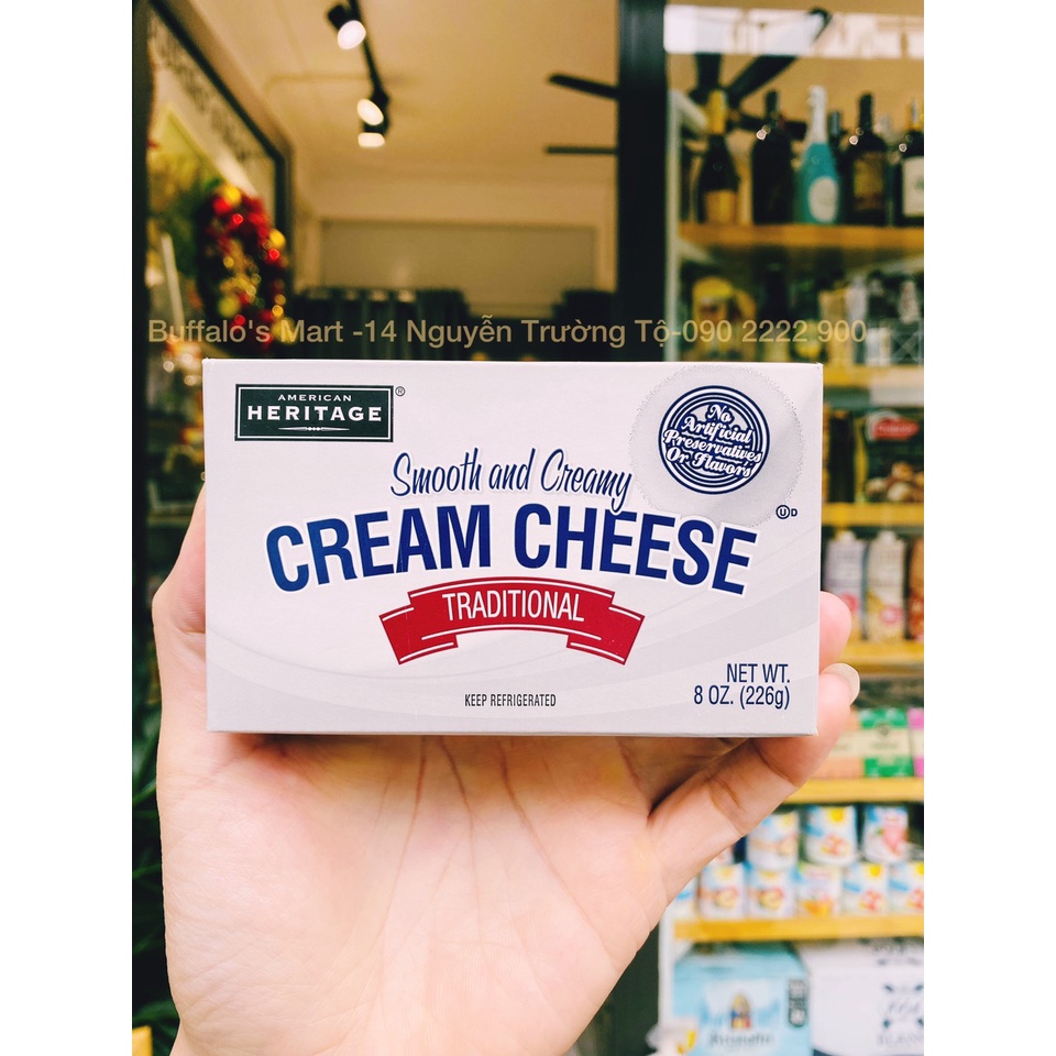 Phomai kem Cream Cheese Heritage 226g - Hàng nhập khẩu chính hãng
