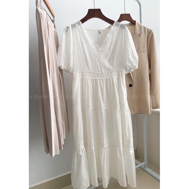 Đầm ren xô tay bo