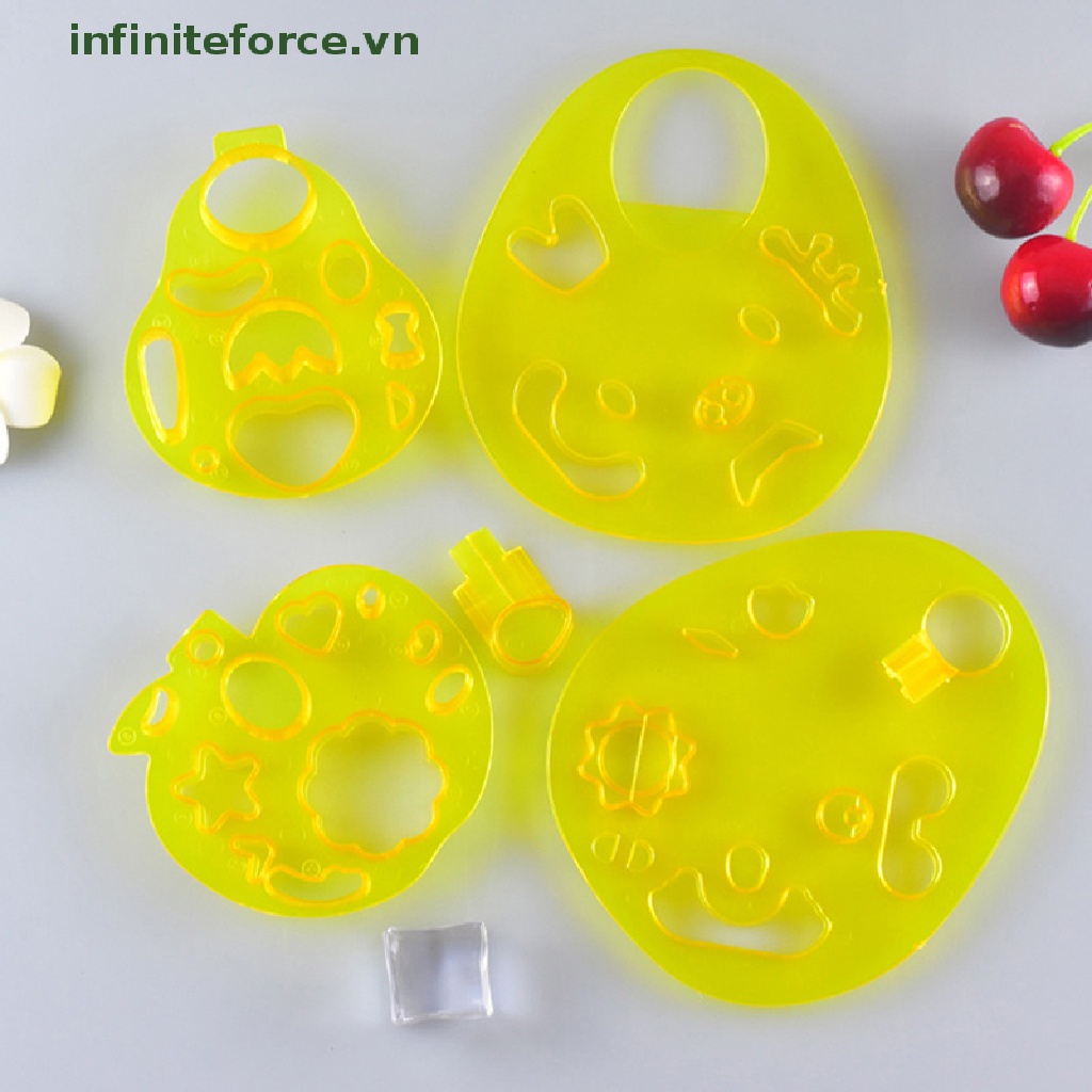Set 2 / 3 / 4 Khuôn Làm Cơm Nắm Hình Biểu Tượng Cảm Xúc Hoạt Hình DIY