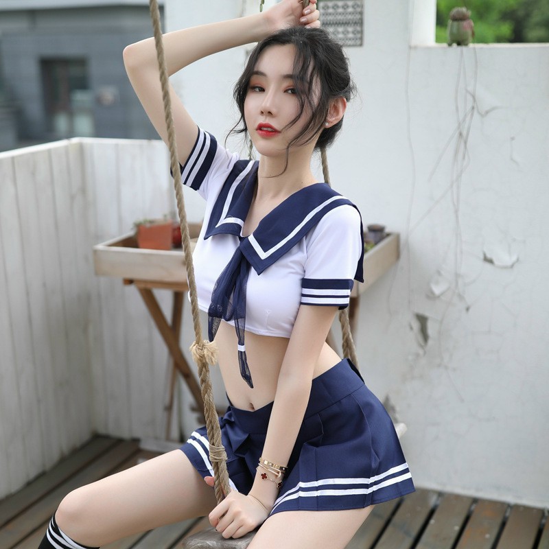 Set ( áo + chân váy + cà vạt ren ) đồ ngủ học sinh - quần áo 3 món phong cách cosplay nữ sinh quyến rũ  - Mbra94 | BigBuy360 - bigbuy360.vn