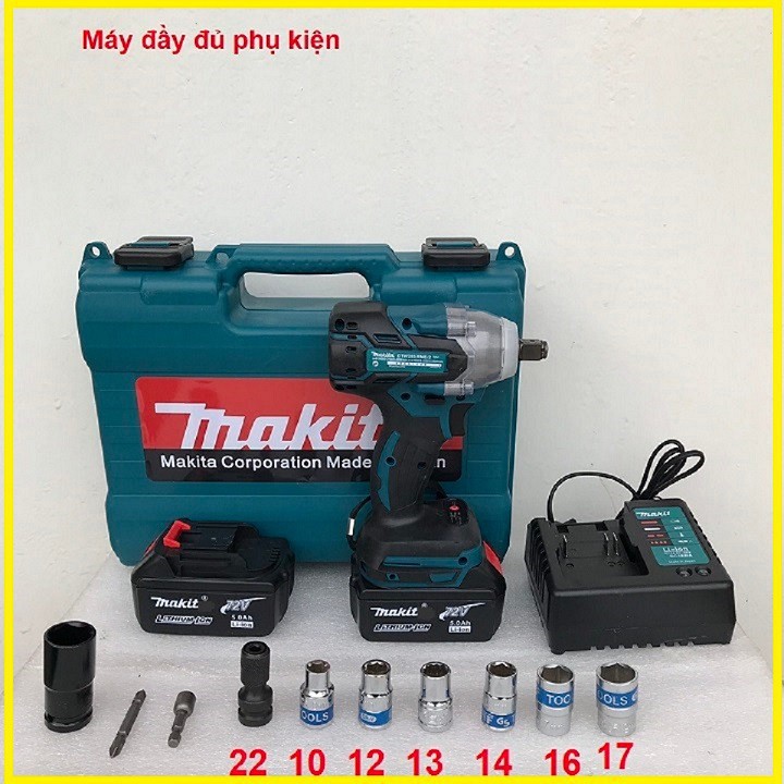 máy siết bu lông MAKITA Tặng kèm phụ kiện