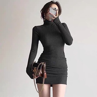 Váy Len Body Cổ Lọ