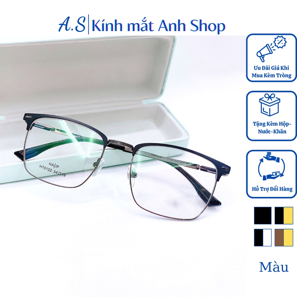 Gọng kính vuông to kim loại nam nữ đều phù hợp chất liệu kim loại bền 70122
