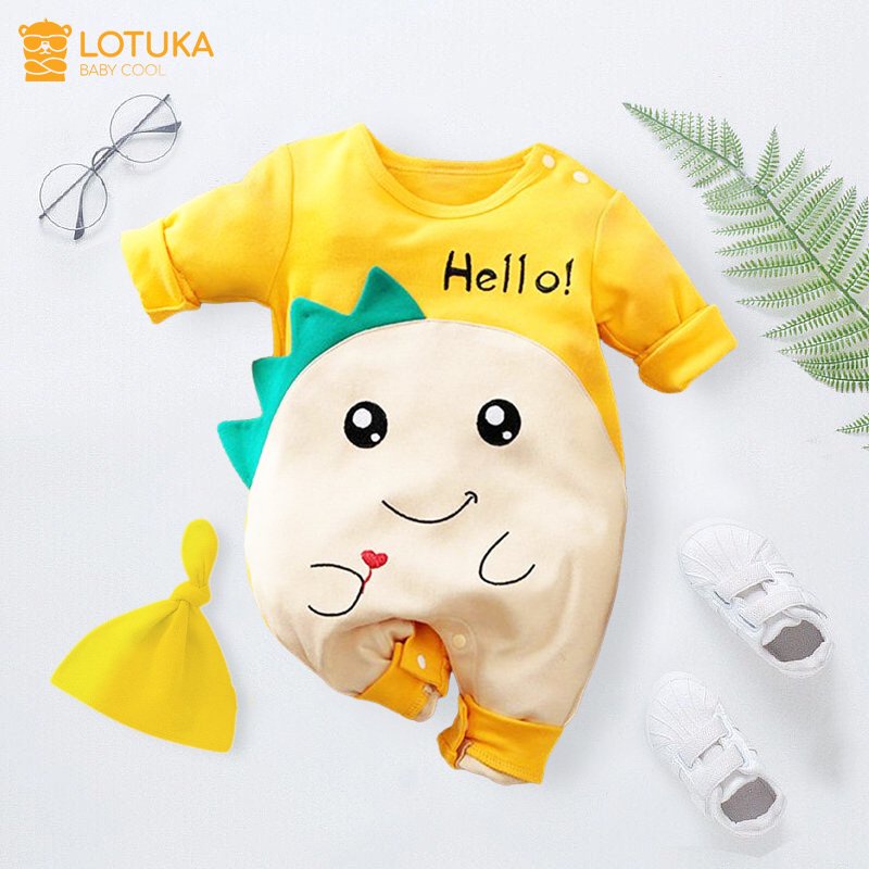 Body dài tay cho Bé Trai Bé Gái mẫu Quần áo trẻ em hình thú chất cotton mền mịn từ 3-12kg