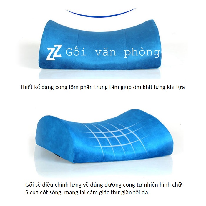 Gối Tựa Lưng Văn Phòng Cao Su Non Cỡ Lớn Hỗ trợ Lưng Zuri Pillow GTL-02