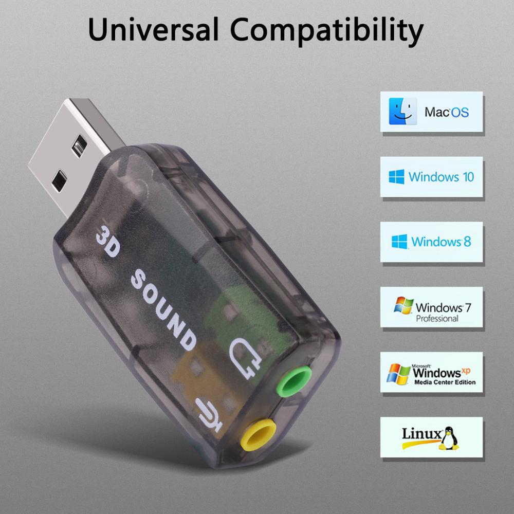 Usb Âm Thanh 5.1 Jack Cắm 3.5mm Tiện Dụng