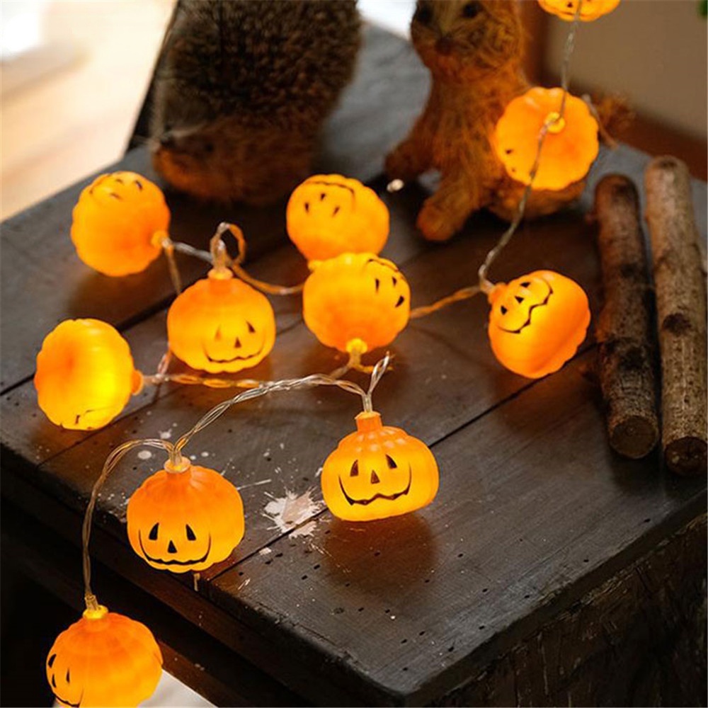 Dây Đèn LED 1 / 3M Hình Quả Bí Ngô Trang Trí Halloween