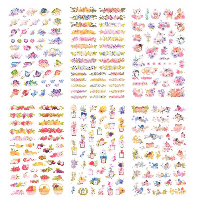 Set 6 Miếng Dán Trang Trí Hình Mèo Dễ Thương