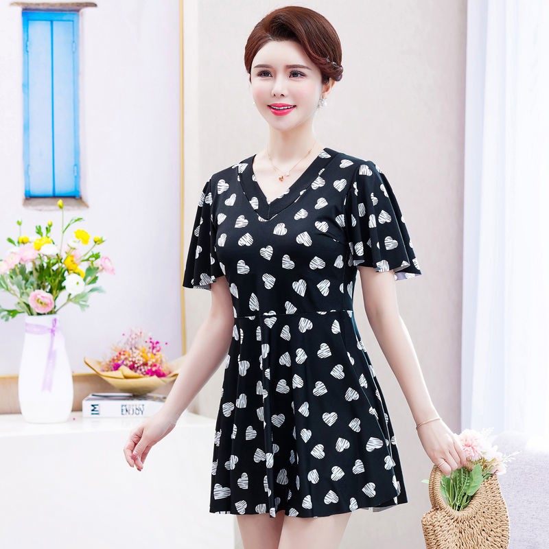 ✵Áo tắm dành cho mẹ, dành cho phụ nữ trung niên và già, mỏng và che bụng, áo tắm dành cho mẹ trung niên xẻ size lớn, áo | BigBuy360 - bigbuy360.vn