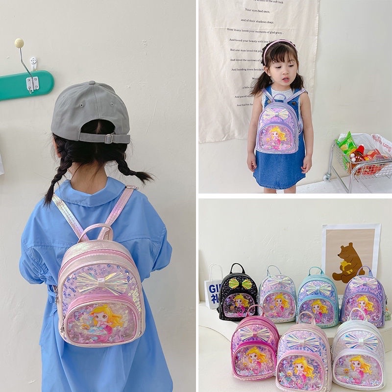 Ba Lô  Nàng Tiên  Cá  Mini Đính Kim Sa Lấp Lánh Thời Trang Cho Bé Gá Ko