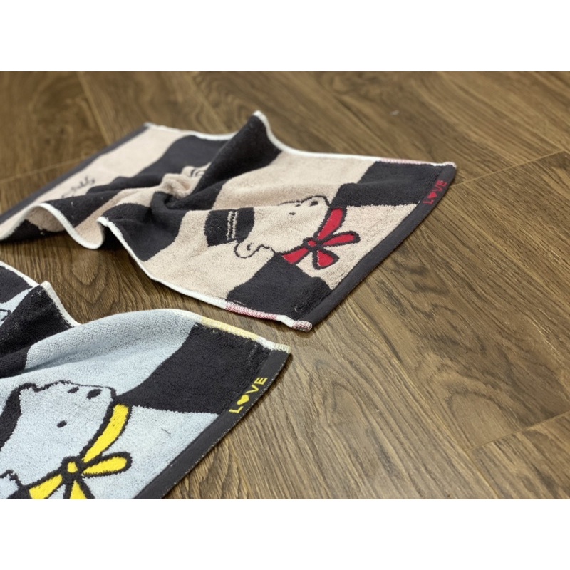 Set 2 khăn mặt cotton 25x50cm hình gấu