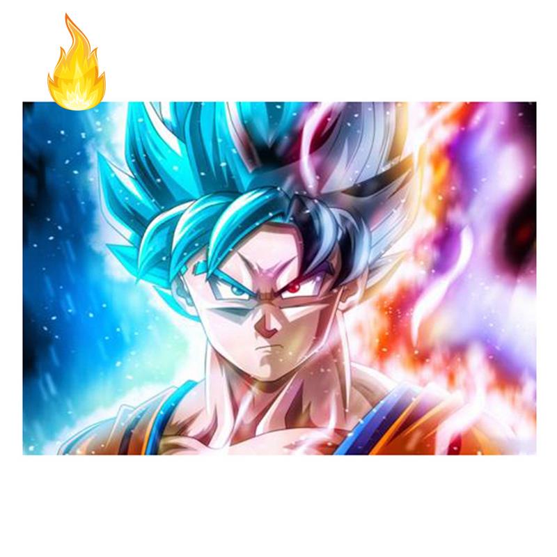 Bộ tranh đính đá tự làm hình Goku Dragon Ball trang trí nhà cửa