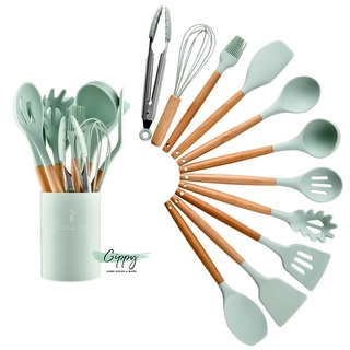 Dụng cụ làm bánh, dụng cụ nhà bếp silicon 9 và 11 món tiện dụng chịu nhiệt - Gippy Decor