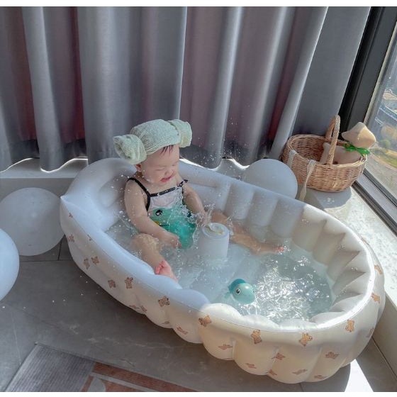 Bể Phao Tắm Cho Bé, Bồn Tắm Bơm Hơi Tự Động Chất Liệu PVC Bền Đẹp, An Toàn Cho Trẻ Em