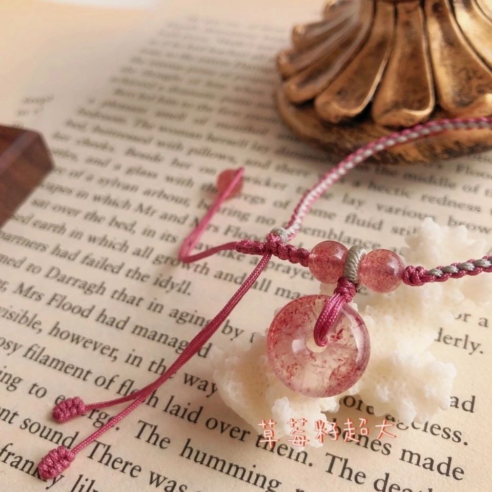 Vòng Tay Dây Thừng Đính Đá Pha Lê Màu Gradient Phong Cách Trung Hoa Thời Trang