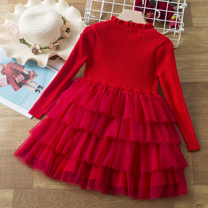 Áo sweater bé gái NNJXD dệt kim tay dài thời trang thu đông 2022