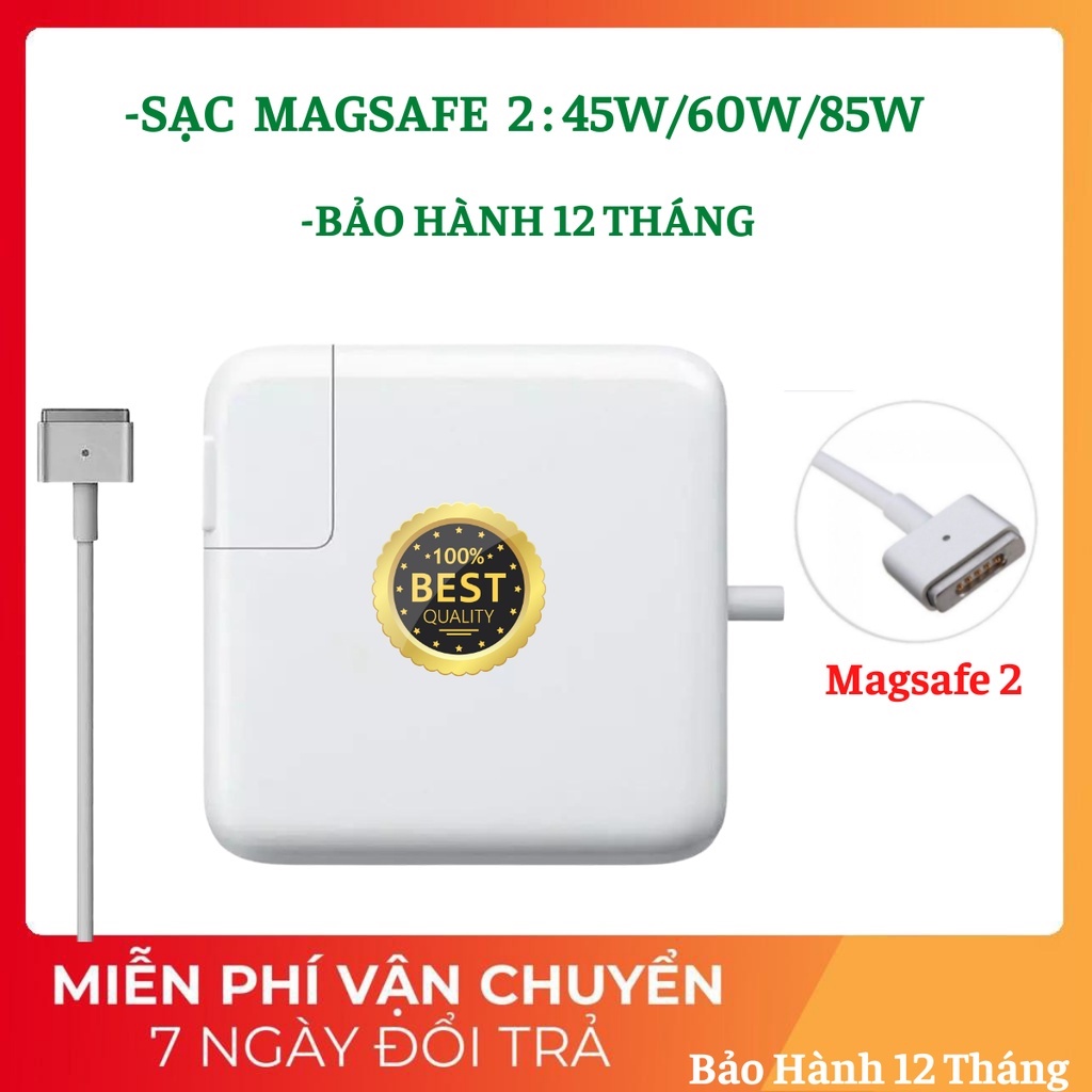 Sạc Macb00k 45W/60W/85W - magsafe 2 - Mác Pro / Air 2012 2013 2014 2015 2016 2017 .bảo hành 12 tháng