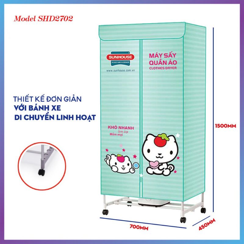 Vải bạt tủ sấy quần áo Sunhouse SHD2707 SHD2702 SHD2701 SHD2700 - Vỏ Tủ sấy quần áo