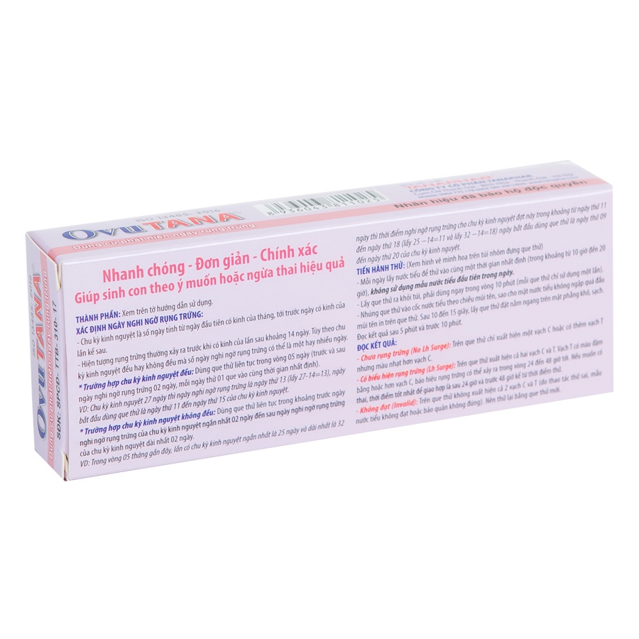 QUE THỬ RỤNG TRỨNG OVUTANA THỬ NHANH KẾT QUẢ CHÍNH XÁC