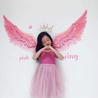 Decal dán tường cánh thiên thần hồng