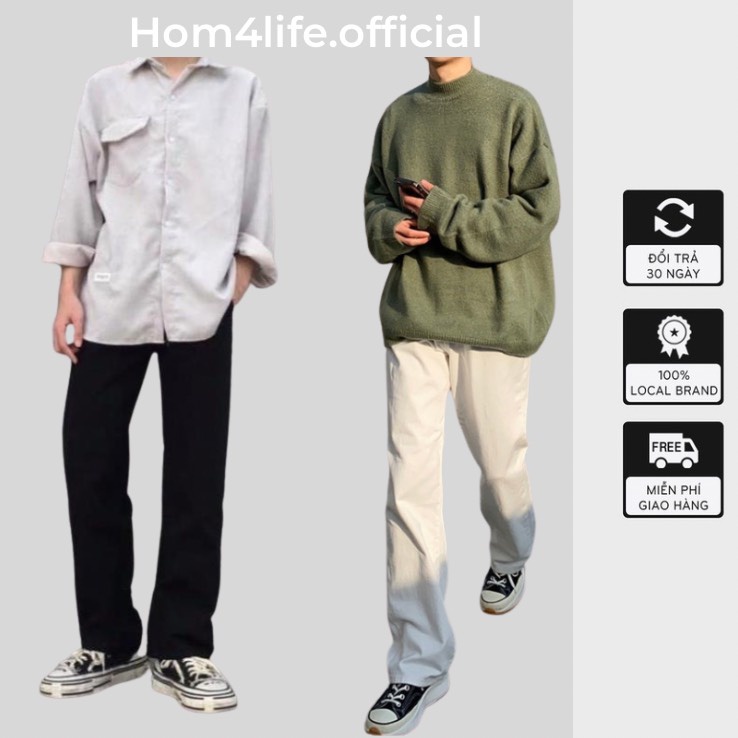 Quần Jean Nam hom4life.store bagge Ống Rộng- quần bò- phong cách -Q8