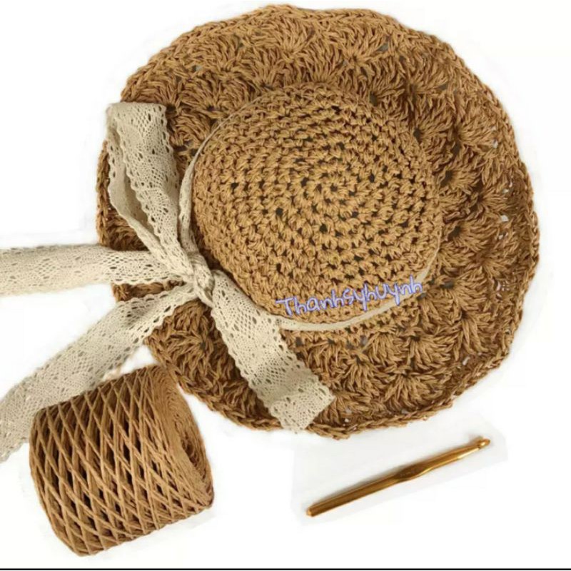Sợi Cói Giấy Móc Mũ Túi Xách