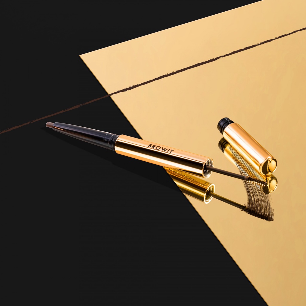 Chì kẻ mày Browit Nongchat 2in1 + mascara kẻ mày dễ kẻ kháng nước  Browit Ultra Fine Duo Eyebrow Pencil & Mascara