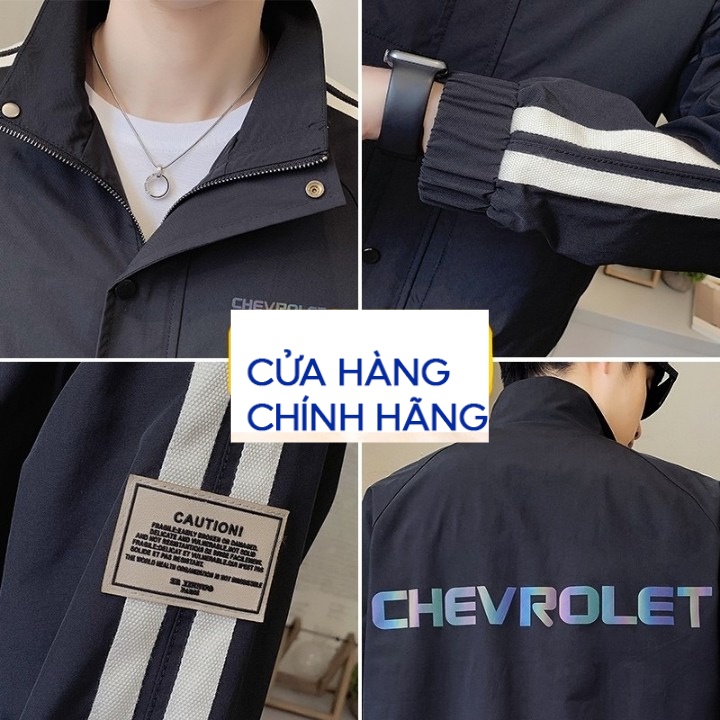 Áo khoác kaki nam 2 lớp họa tiết chữ Chevrolet chống nắng,cản gió,cách nhiệt BẢO ĐĂNG