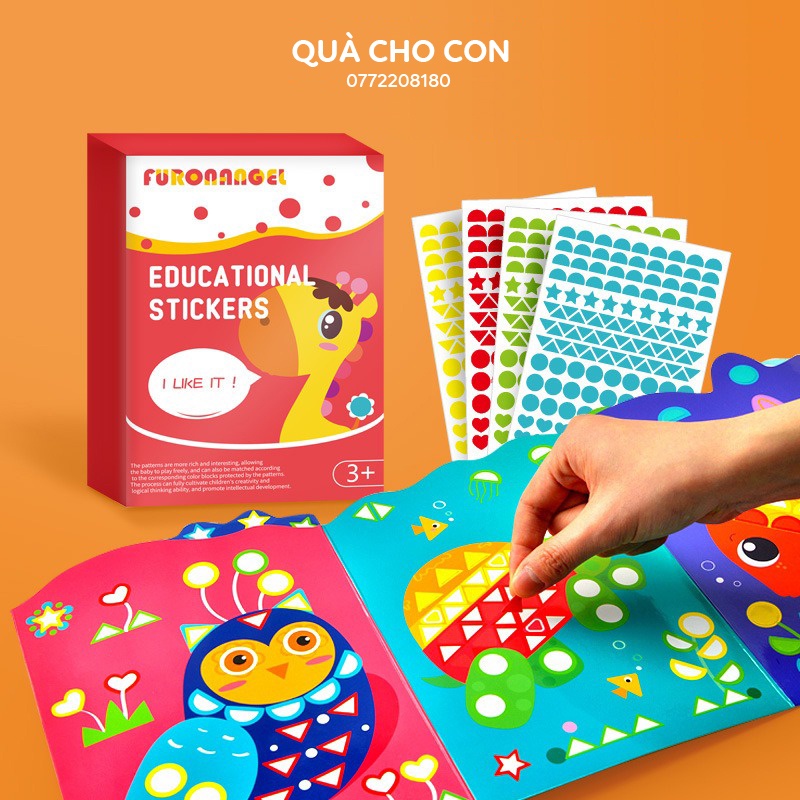 BỘ TRANH DÁN STICKER HÌNH KHỐI CHO BÉ SÁNG TẠO TRANG TRÍ CÁC LOÀI ĐỘNG VẬT