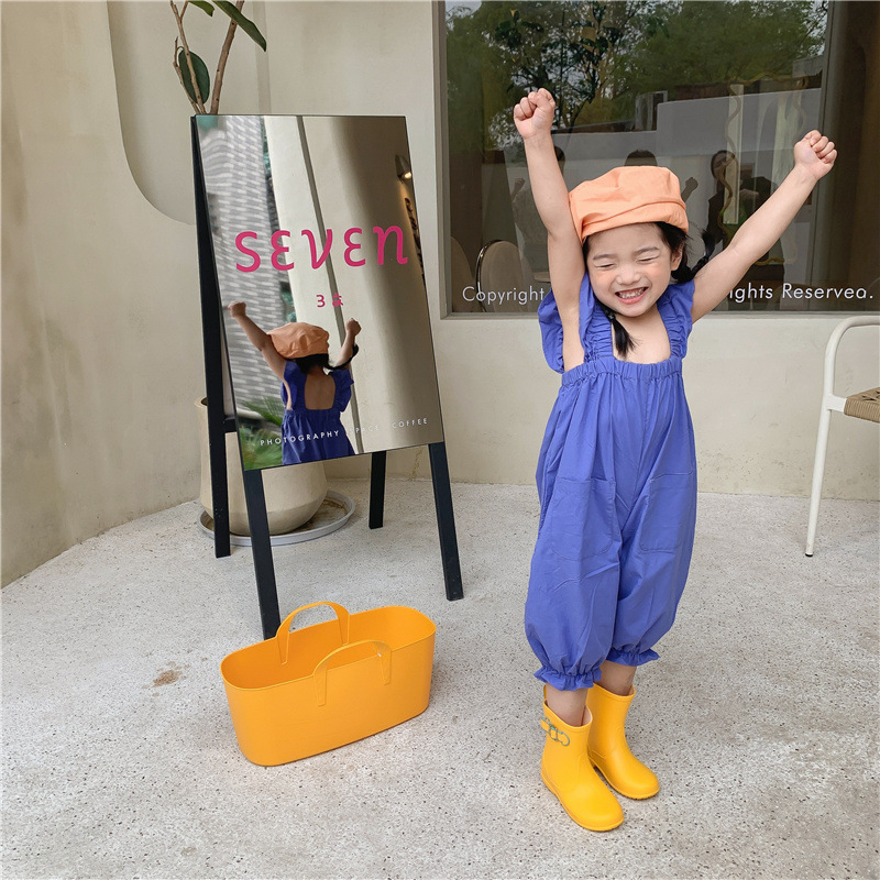 Áo Liền Quần Phối Bèo Phong Cách Hàn Quốc Dành Cho Bé Gái