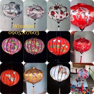 Đèn lồng vải phi 3D hội an vietnames lanterns (30,45cm)