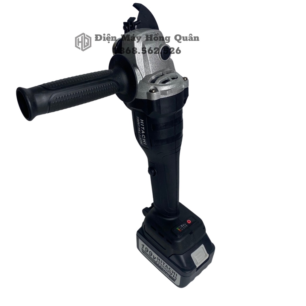 Máy mài pin HITACHI 199v động cơ không chổi than , kèm bộ lưỡi cưa xích gắn máy mài